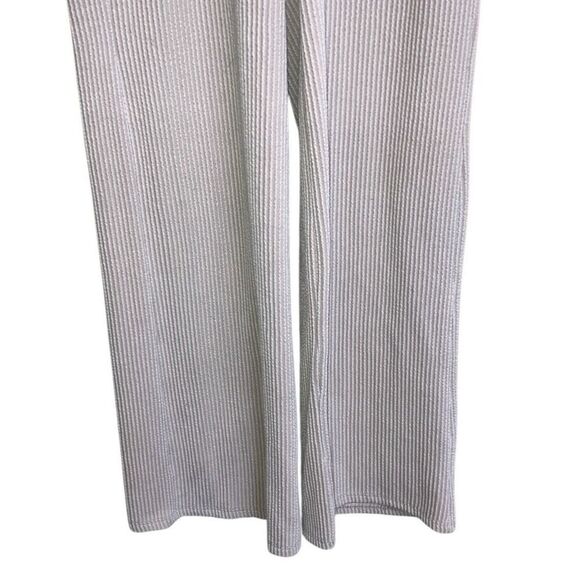 425. 21 saints cream high rise ribbed wide leg boho style pants size small - Picture 5 of 7